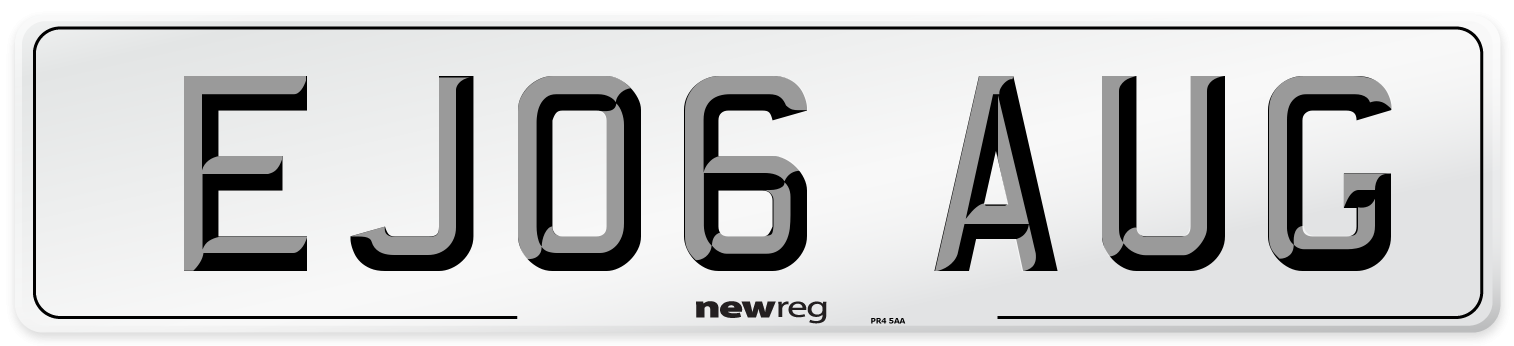 EJ06 AUG Number Plate from New Reg